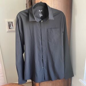 Men’s FLX Black large Slim Fit dress shirt
